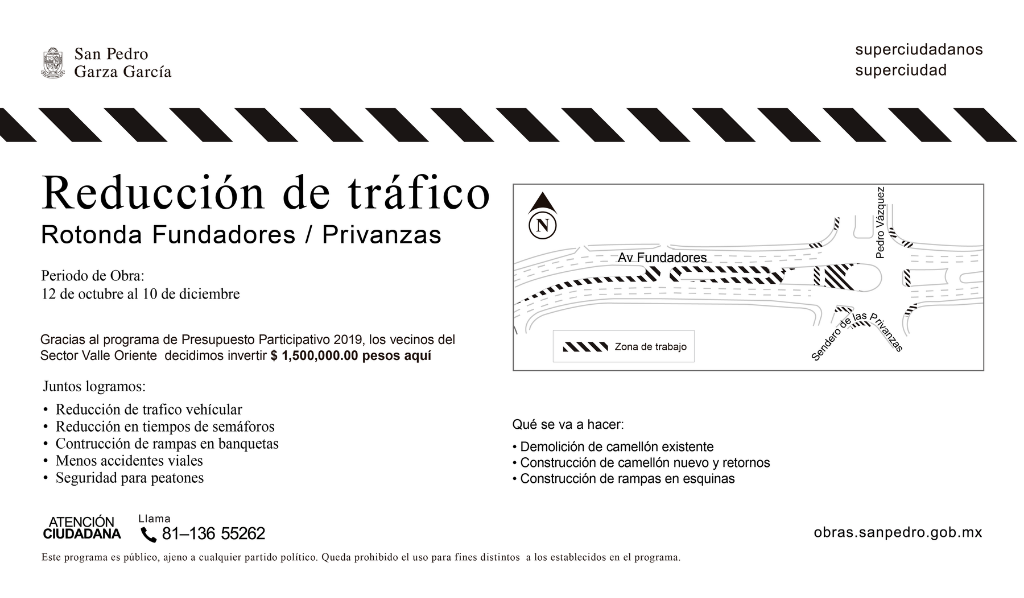 Rotonda Fundadores – Reducción de tráfico