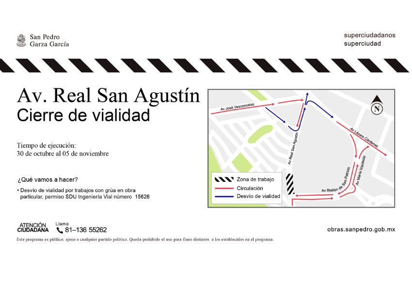 Av. Real San Agustín – Cierre vial