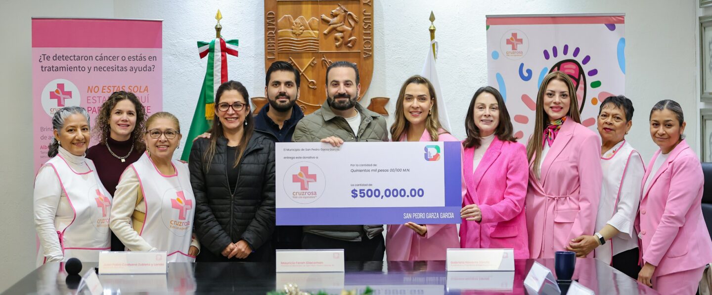 Entrega San Pedro donativo a Cruz Rosa en apoyo a mujeres con cáncer