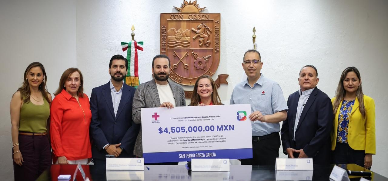 Entrega San Pedro donativo a Cruz Roja y asegura atención permanente